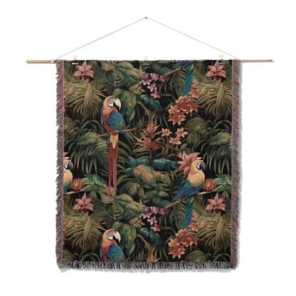 Woven-Blanket-parrots-02-wall-art