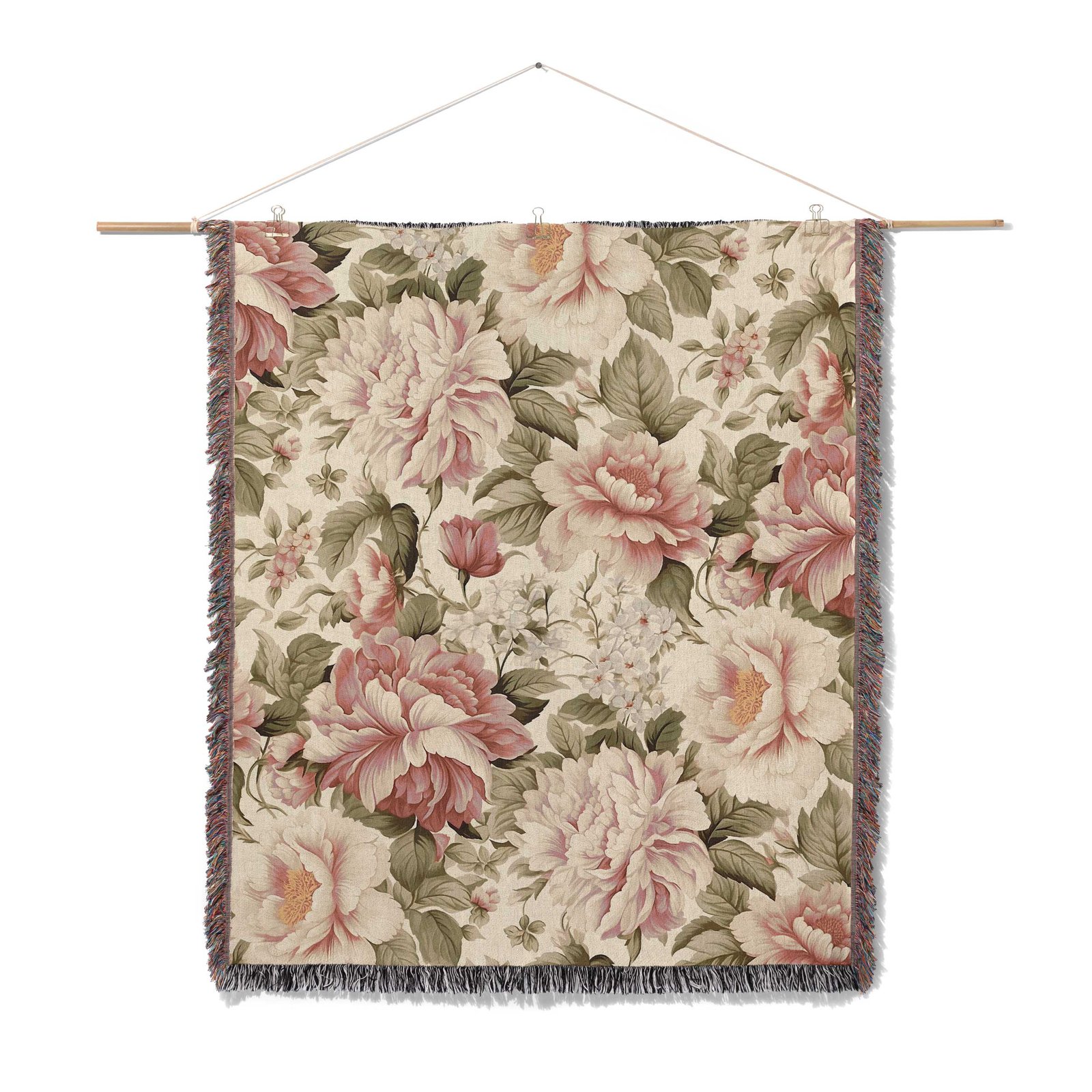 Woven-Blanket-flowers-03-wall-art