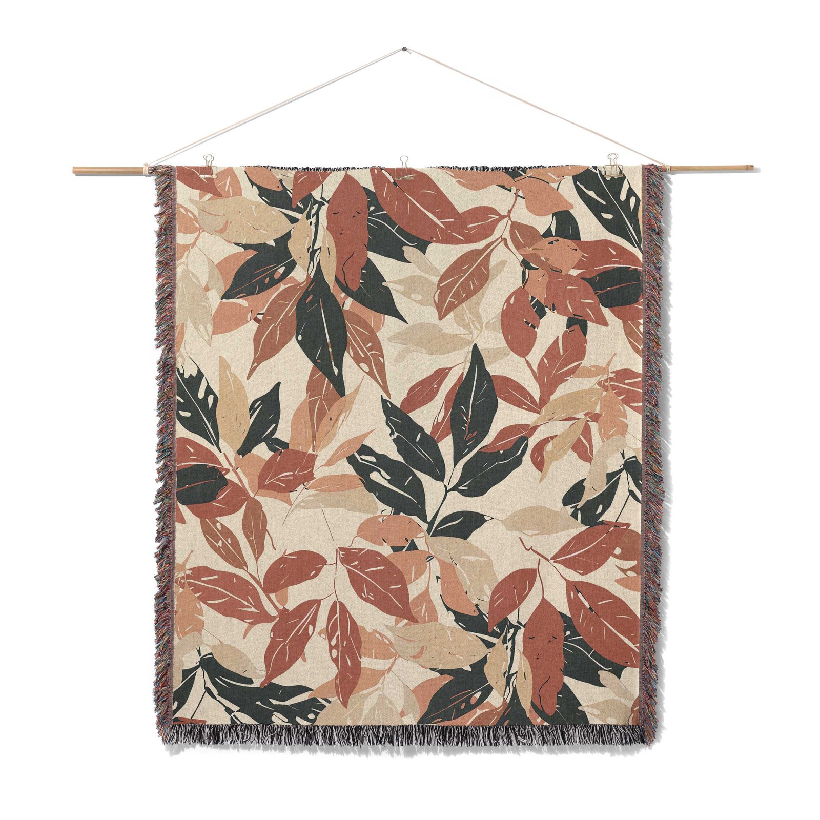 Jacquard-Woven-Blanket-autumn-leaves-wall-art